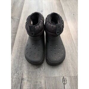 Women’s Crocs Classic Neo Puffer Shorty Black Lined Snow Booties 207311 Size 6